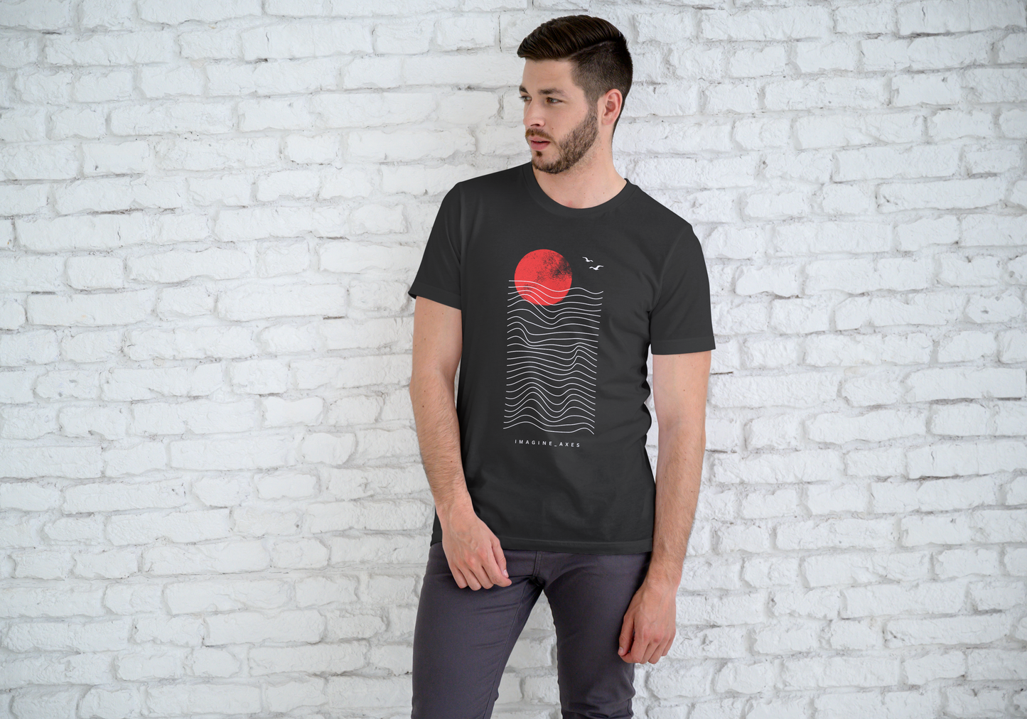 Axes “Red Dusk” Tee – Minimal Waves, Maximum Vibes