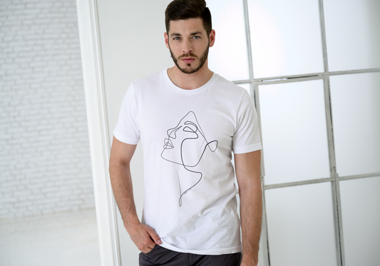 Axes “Silhouessence” Line Art Face Tee – Defined by Grace