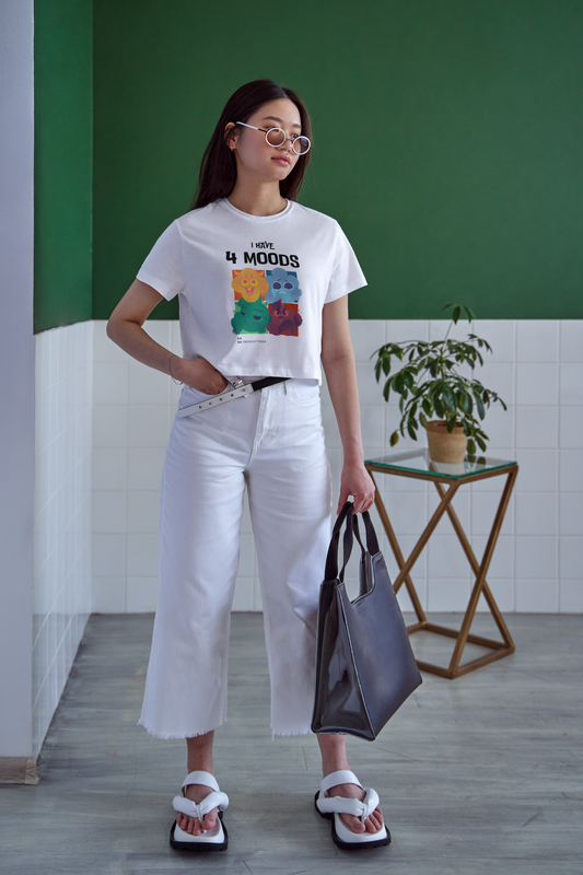 Axes “4 Moods” Crop Tee – Cute, Chaotic, and So Relatable